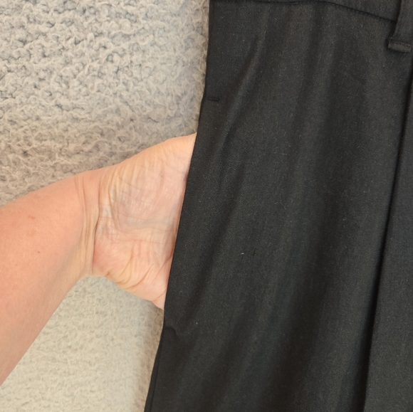 Vince Womems Linen Blend Pants Sz L Black Straight Wide Leg Elastic Back Waist - Picture 5 of 13